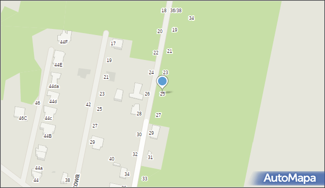 Radom, Wiklinowa, 25, mapa Radomia