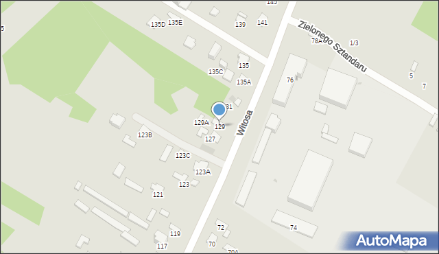 Radom, Witosa Wincentego, 129, mapa Radomia