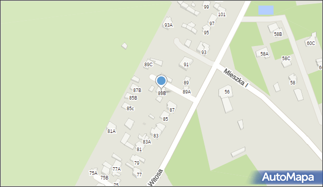 Radom, Witosa Wincentego, 89B, mapa Radomia