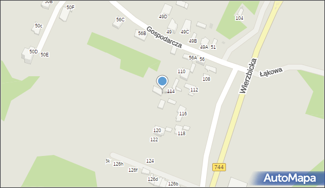 Radom, Wierzbicka, 114A, mapa Radomia