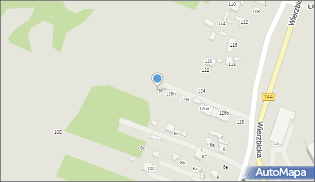 Radom, Wierzbicka, 126k, mapa Radomia