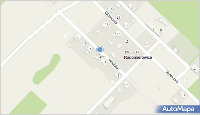 Radomierowice, Wiejska, 4, mapa Radomierowice