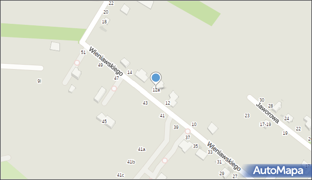 Radomsko, Wieniawskiego Henryka, 12a, mapa Radomsko