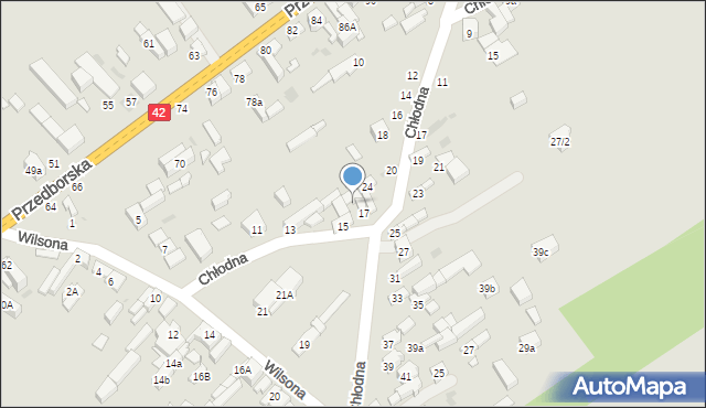 Radomsko, Wilsona Thomasa Woodrowa, 17a, mapa Radomsko