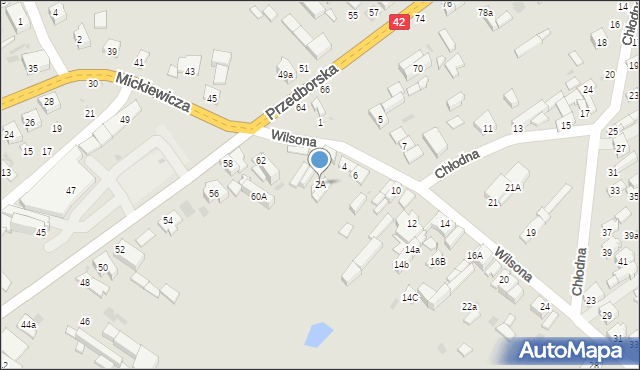 Radomsko, Wilsona Thomasa Woodrowa, 2A, mapa Radomsko