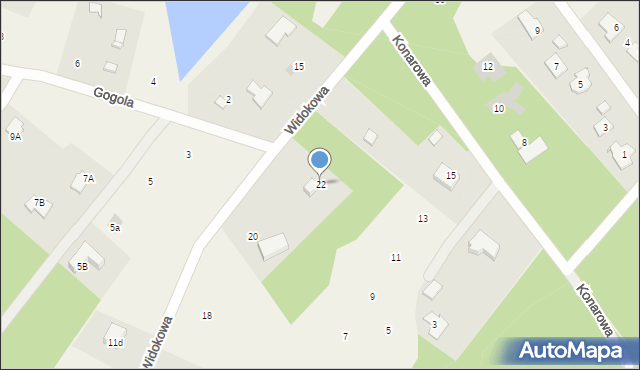 Radonie, Widokowa, 22, mapa Radonie