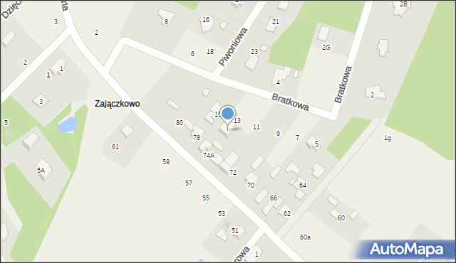 Radonie, Widokowa, 74b, mapa Radonie