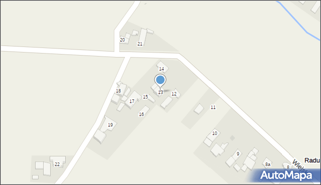Raduń, Wiejska, 13, mapa Raduń