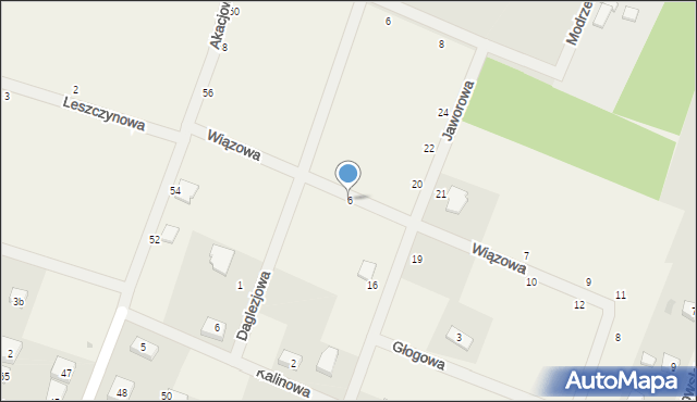 Radwanice, Wiązowa, 6, mapa Radwanice