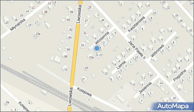 Radymno, Wiosenna, 7, mapa Radymno