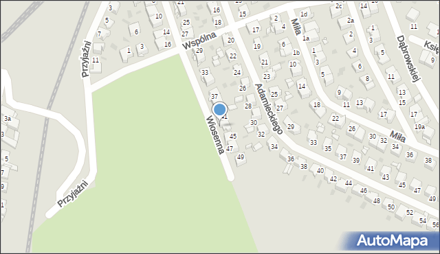 Radzionków, Wiosenna, 43, mapa Radzionków