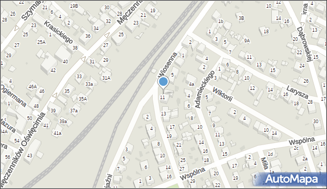 Radzionków, Wiosenna, 9, mapa Radzionków