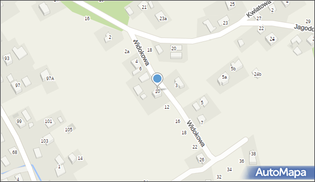 Radziszów, Widokowa, 10, mapa Radziszów