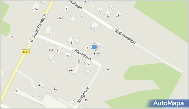 Radzymin, Wierzbowa, 9, mapa Radzymin