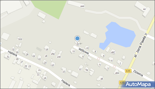 Radzymin, Willowa, 12, mapa Radzymin