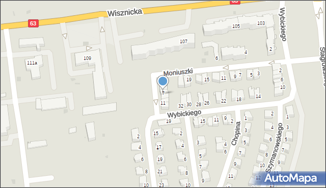 Radzyń Podlaski, Wieniawskiego, 7, mapa Radzyń Podlaski