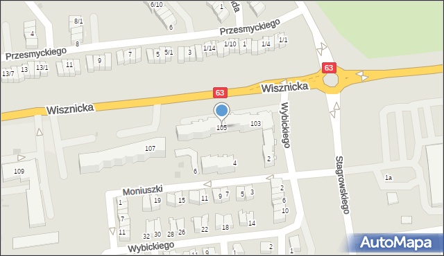 Radzyń Podlaski, Wisznicka, 105, mapa Radzyń Podlaski