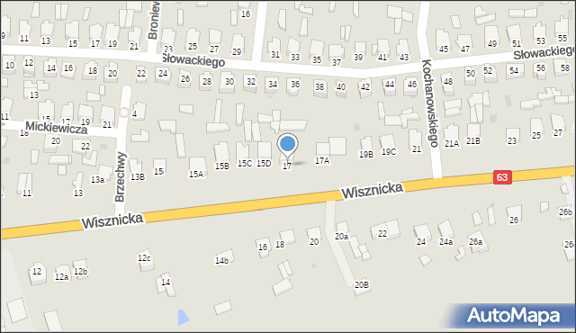 Radzyń Podlaski, Wisznicka, 17, mapa Radzyń Podlaski