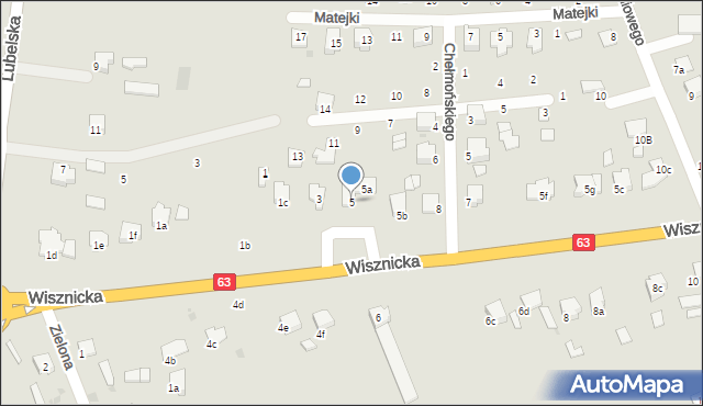 Radzyń Podlaski, Wisznicka, 5, mapa Radzyń Podlaski