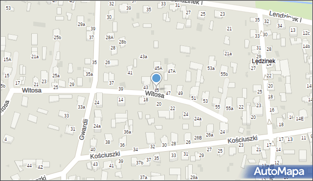 Radzyń Podlaski, Witosa Wincentego, 45, mapa Radzyń Podlaski