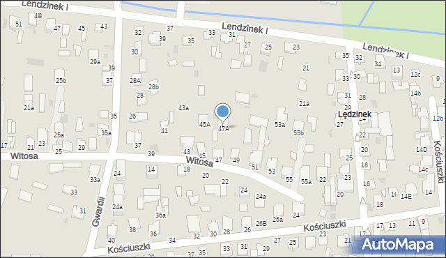 Radzyń Podlaski, Witosa Wincentego, 47A, mapa Radzyń Podlaski