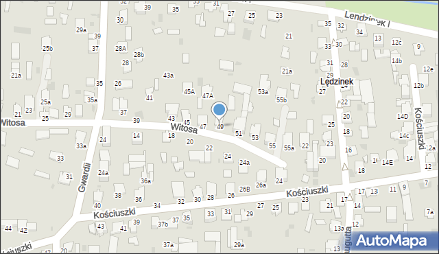 Radzyń Podlaski, Witosa Wincentego, 49, mapa Radzyń Podlaski