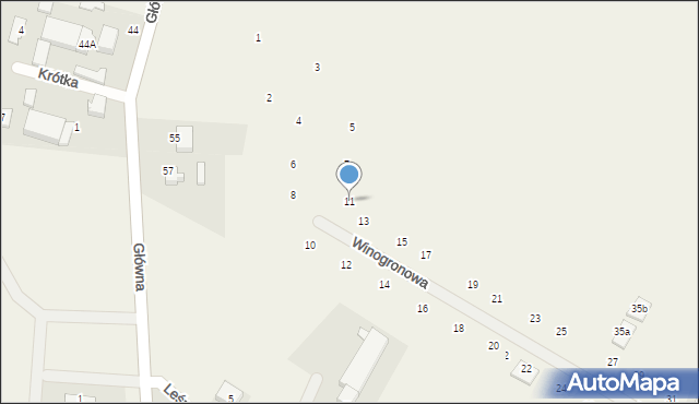 Radzyny, Winogronowa, 11, mapa Radzyny