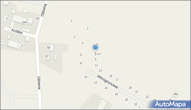 Radzyny, Winogronowa, 7, mapa Radzyny