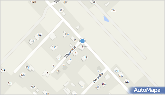 Rajec Poduchowny, Wiosenna, 1, mapa Rajec Poduchowny