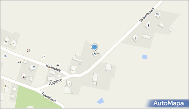 Rajkowy, Wierzbowa, 5, mapa Rajkowy