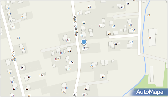 Rajsko, Wilamowicka, 23, mapa Rajsko