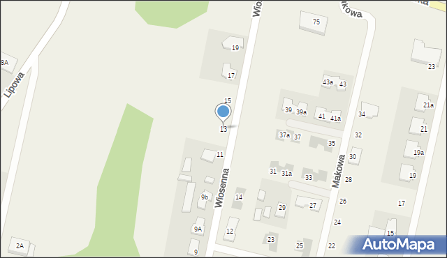 Rajszew, Wiosenna, 13, mapa Rajszew