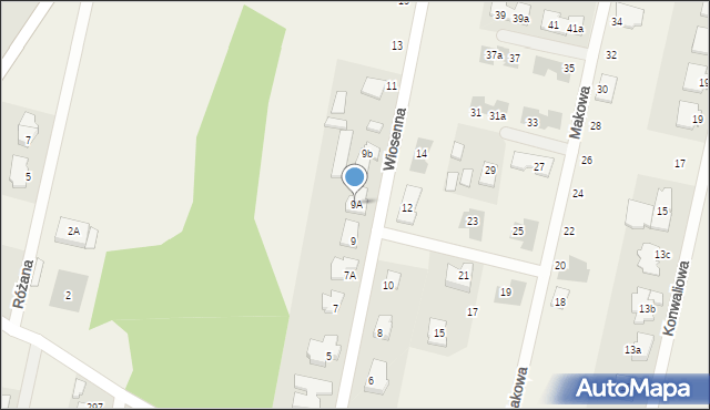 Rajszew, Wiosenna, 9A, mapa Rajszew