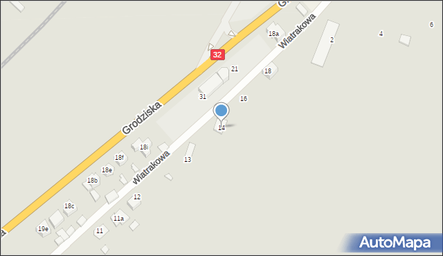 Rakoniewice, Wiatrakowa, 14, mapa Rakoniewice