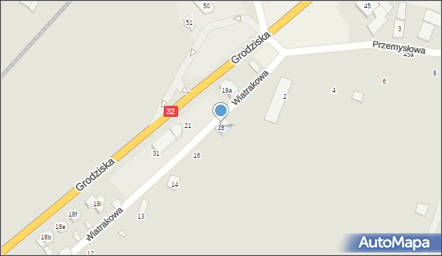 Rakoniewice, Wiatrakowa, 18, mapa Rakoniewice