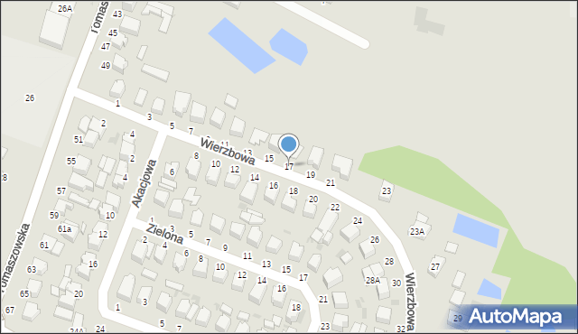Rawa Mazowiecka, Wierzbowa, 17, mapa Rawa Mazowiecka