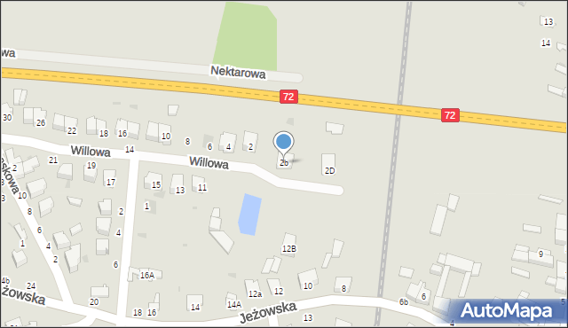 Rawa Mazowiecka, Willowa, 2b, mapa Rawa Mazowiecka