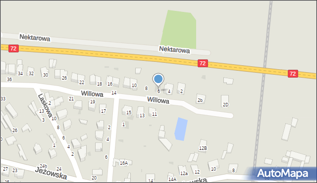 Rawa Mazowiecka, Willowa, 6, mapa Rawa Mazowiecka