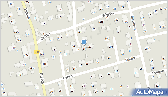 Reda, Wiejska, 18, mapa Reda