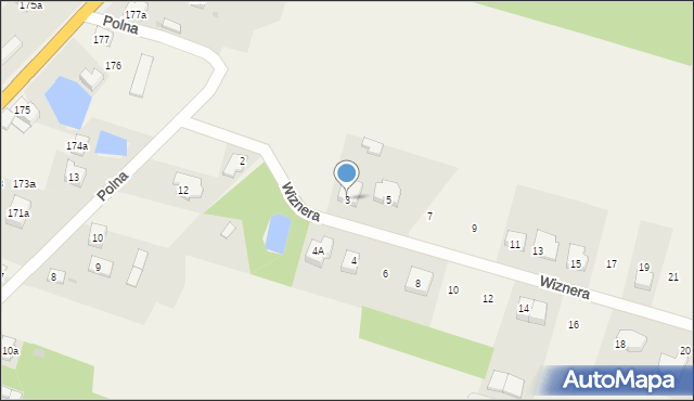 Rędziny, Wiznera Stanisława, kpt., 3, mapa Rędziny