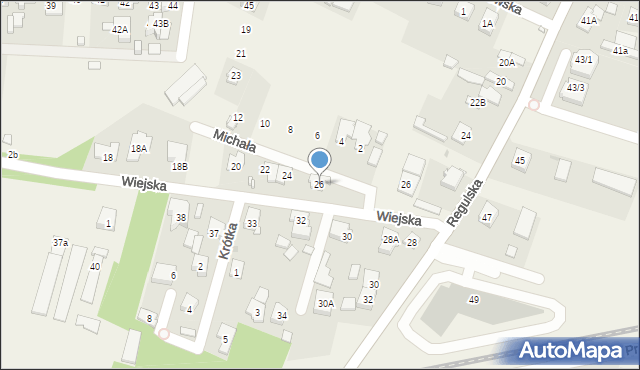 Reguły, Wiejska, 26, mapa Reguły