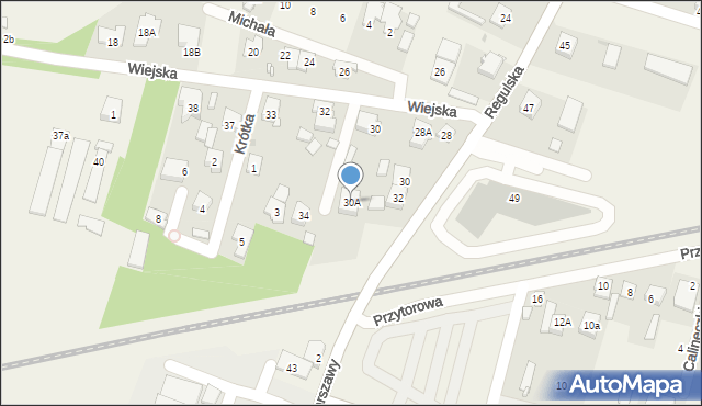 Reguły, Wiejska, 30A, mapa Reguły