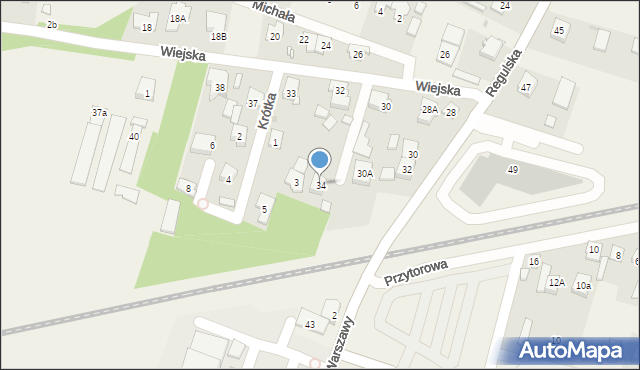 Reguły, Wiejska, 34, mapa Reguły