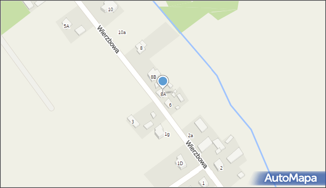 Robercin, Wierzbowa, 8A, mapa Robercin