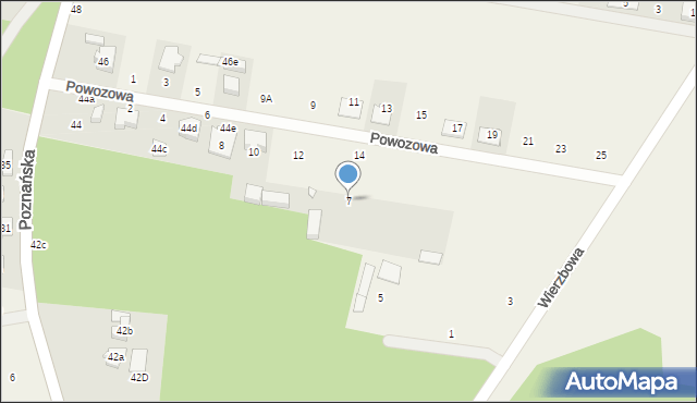 Rogalinek, Wierzbowa, 7, mapa Rogalinek