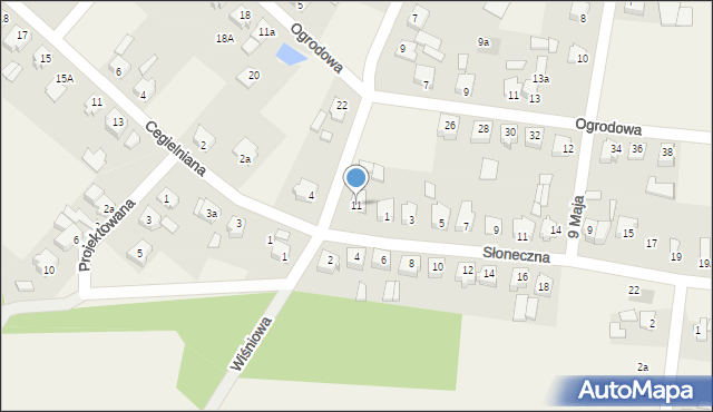 Rogów, Wiśniowa, 11, mapa Rogów