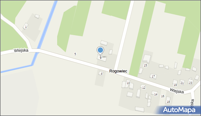 Rogowiec, Wiejska, 9, mapa Rogowiec