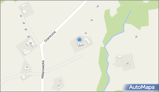 Roków, Witanowicka, 20, mapa Roków