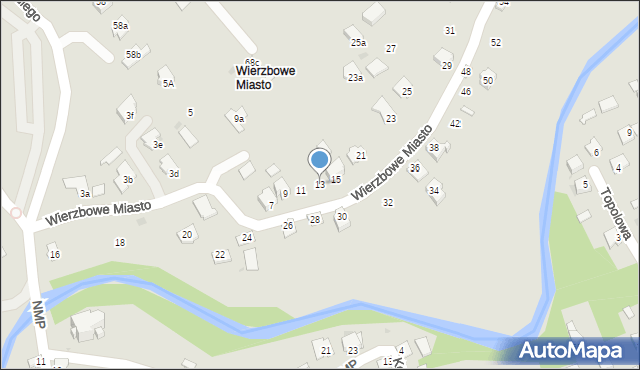 Ropczyce, Wierzbowe Miasto, 13, mapa Ropczyce