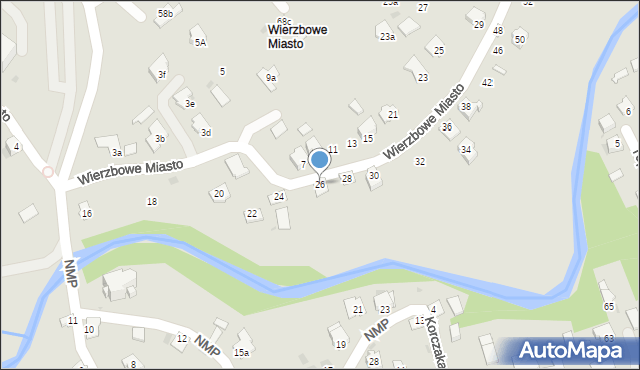 Ropczyce, Wierzbowe Miasto, 26, mapa Ropczyce